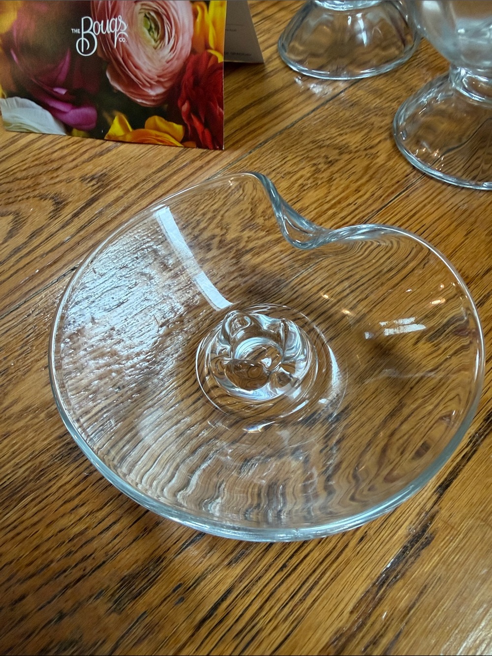 Fostoria Contour Clear 6” candle holder or ashtray.  Mid Century Modern Style.
